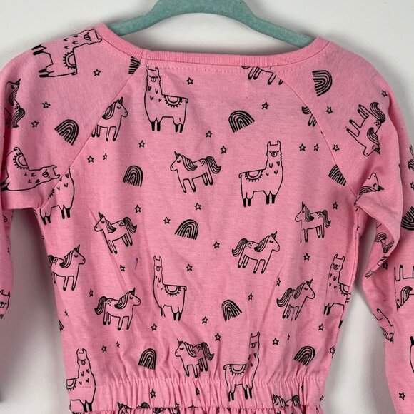 Minoti Baby Toddler Dress Size 9-12M Pink Long Sleeve Raglan 100% Cotton - Picture 6 of 7